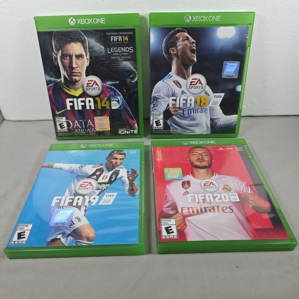 Lot of  4: Xbox One FIFA Soccer Games - FIFA 14, 18, 19, 20 Bundle